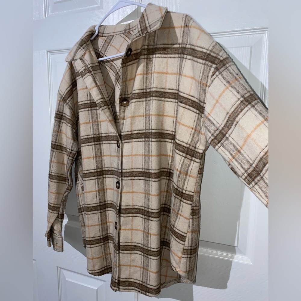 100% Polyester Warm Button Down Flannel - image 1
